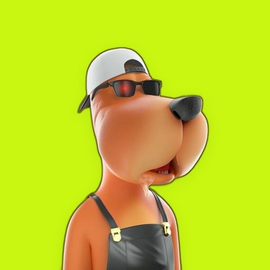 Tan Lime Hound with cap and sunglasses