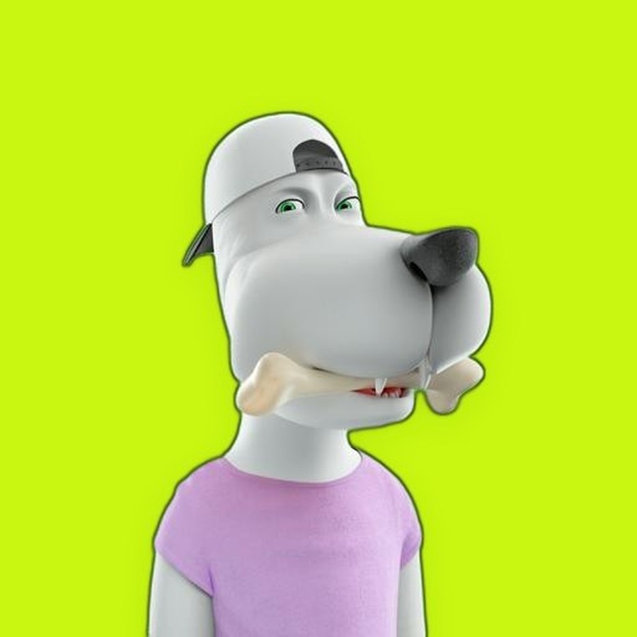 White Lime Hound with bone and pink shirt