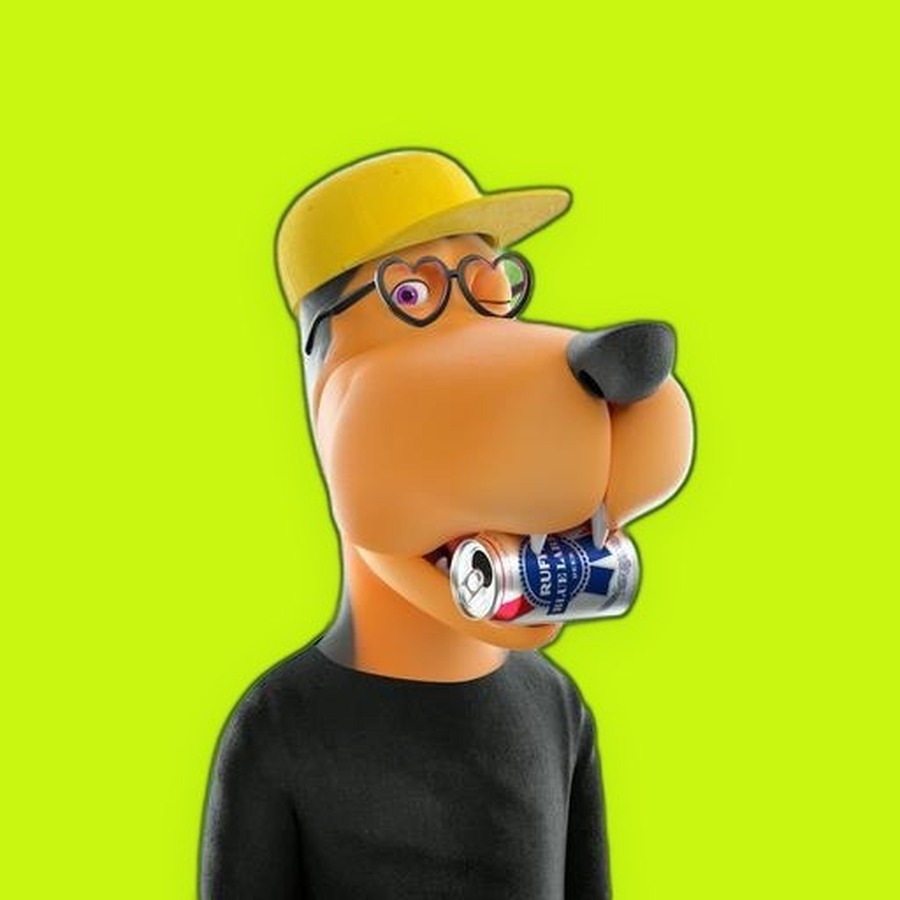 Lime Hound holding drink can
